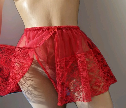 Vintage red lace satin bow - satin,